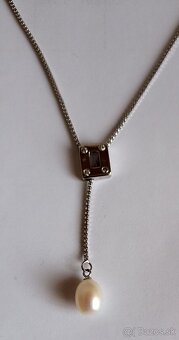 Strieborná retiazka s perlou - 3