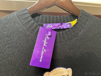 Polo Bear Ralph Lauren 100% kašmírový Purple label sveter - 3