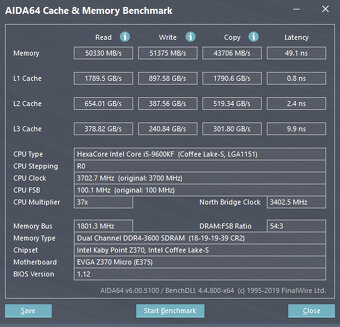 Herné CPU i5-9600KF - 6C/6T, TURBO 4,6GHz - Socket 1151 - 3