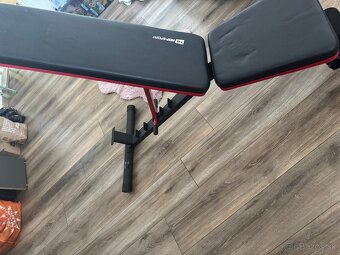 Činkový set + nastaviteľná lavica Hop-Sport – výborný stav - 3