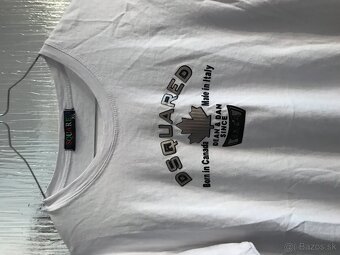 DSQUARED white pánske tricko XL made in italy - 3