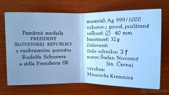 Rudolf Shuster proof medaila - 3