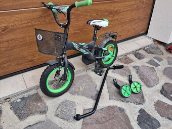 Detský bicykel Mexller BMX s vodiacou tyčou čiernozelený 12 - 3