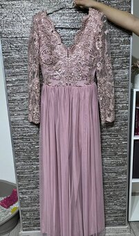 Ružové spoločenské šaty L a S - 3