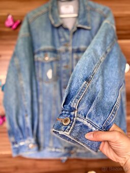 Džínsová dlhšia bunda BERSHKA, M - 3