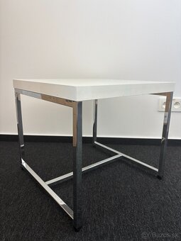 Konferenčný stolík biely, nerezový rám - položka 77 - 3
