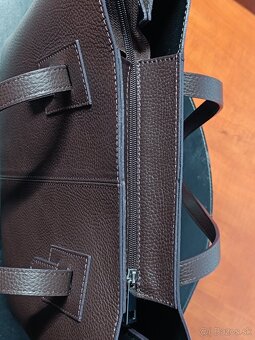 Tmavohnedá koženná kabelka - 3