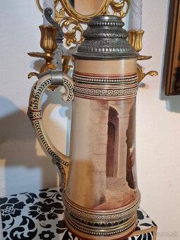 Predám starý velký krígeľ v:38cm 3L značený glazurovaná kame - 3