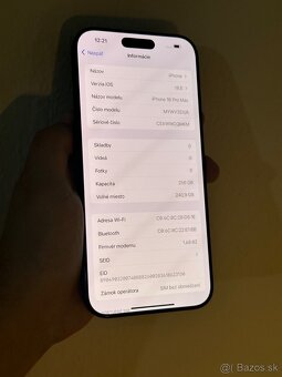 Dobrý deň Ponúkam na predaj iPhone 16 Pro MAX 256GB Black - 3