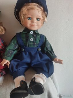 porcelánové bábiky chlapček a dievčatko v dobovom kostýmčeku - 3