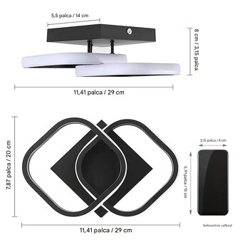 Stropné LED svietidlo - čierna, biela 32W - 3