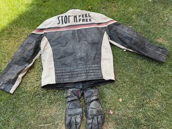 🏍️ Kožená motorkárska bunda SnapShot + rukavice Hein Gerick - 3