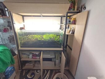 Stojan so skrinkou na akvarium + akvarium 246L s vybavenim - 3
