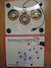 Chladič pod notebook Cool pad s 3 ventilátormi (viď foto): - 3