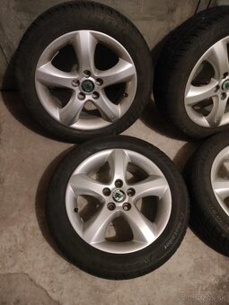 4ks alu disky orig. Škoda 5x100 r15 pneu 195/50 r15 7mm - 3