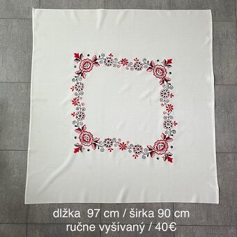 Predám retro ručne vyšívané kvetinkové obrusy aj iné. - 3