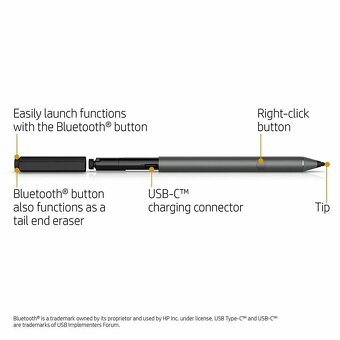 Predám nabíjateľné dotykové pero HP Tilt Pen Bluetooth - 3