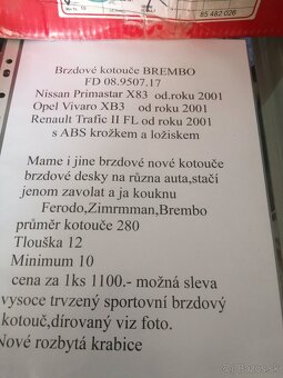 Brembo přední brzdové kotouče 0pel Vivaro, Renault Trafic - 3