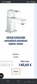 Predám umývadlovú stojankovú batériu Grohe Eurocube - 3