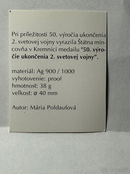 Strieborná medaila 50 výročie ukončenia 2. svetovej vojny - 3