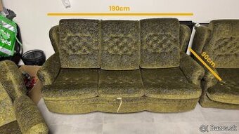 Pekná zachovalá retro sedacia súprava zelená - 3