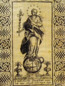 248-ročná baroková grafika na HODVÁBE (1777) - Leopold Assne - 3