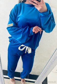 Damska talianska velurova suprava royal blue - 3