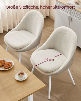 VASAGLE jedálenské stoličky – set 2 ks, s vankúšom, nové - 3