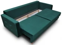 Rozkladacia pohovka tmavo modra plys - 3