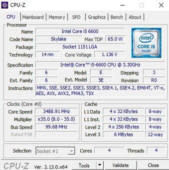 Intel Core i5-6600 (1x) - 3