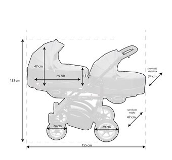 Kočík pre dvojičky/ súrodenecký kočík a vajíčka do auta - 3