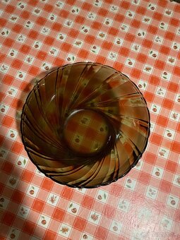 Miska z hnedého francúzskeho skla - 3