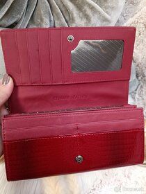 Červená KOŽENÁ dámska peňaženka - 3
