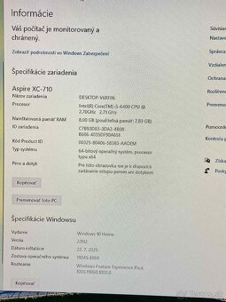 Acer Aspire XC-710 – starší, ale funkčný počítač - 3
