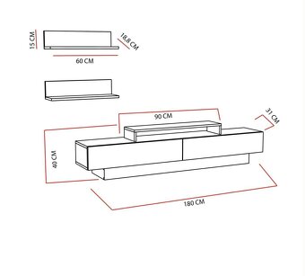 Skrinka pod TV + 2 polička na stenu - 3