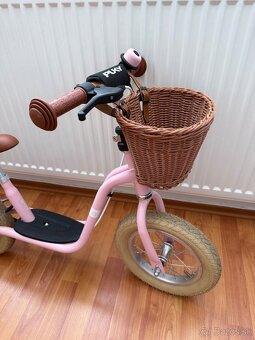 Vintage odrážadlo Puky LR XL ružové s košíkom - 3