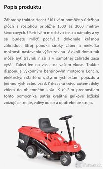 Traktorova kosačka - rider Levita LT 61 - 3
