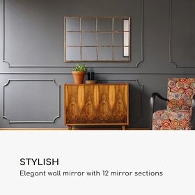 Zrkadlo na stenu - Vintage Soho Okenné zrkadlo 90 x 60 cm - 3