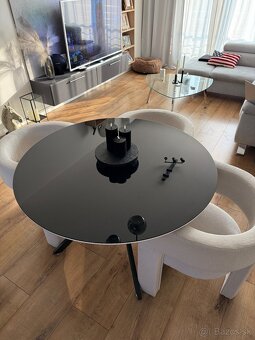 Dizajnový jedálenský okrúhly stôl 120cm čierny - 3
