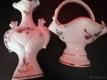 Porcelánová váza a košík - 3