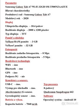 Predám tablet Samsung Galaxy A7 - 3