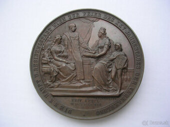 AE medaila 1879 Franz Joseph I.+Elisabeth 25.výročie svadby - 3