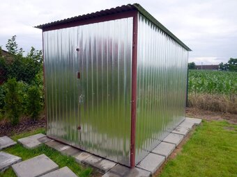 Malá stavebná búda, Plechová garáž 2×3 m - 3