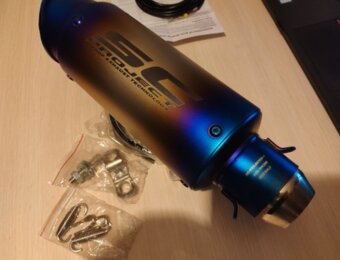 Športový  ladený  univerzálny  moto  výfuk  Nový   Nerezový - 3