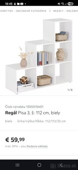 Moderný regál Pisa – 1 alebo 2 ks - výhodná cena - 3