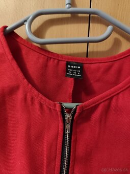 Červené tenké sako na zips - 3