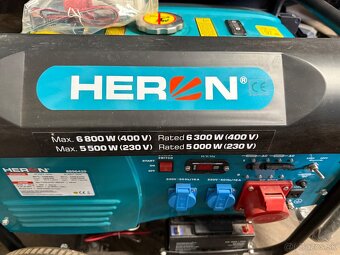 NOVÁ nepoužitá Elektrocentrála HERON benzín, 6,8kW/6,3kW, - 3