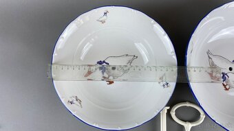 Etažér s motívom husí, modrá linka, porcelán - 3