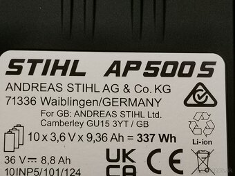 Stihl baterie ap 500 s rok 2025 - 3