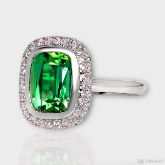Luxusný zlatý prsteň s mohutným Turmalínom a diamantami - 3